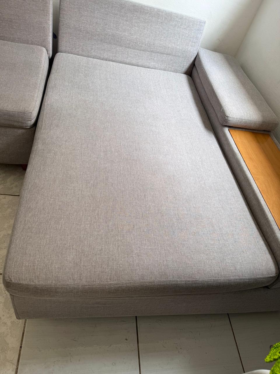 Sofá-cama depois da higienização